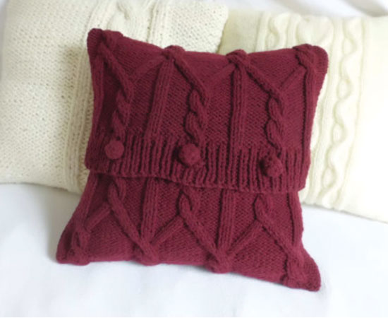 
Adorablewares Merlot Chunky Knit Pillow Cover, $38.
